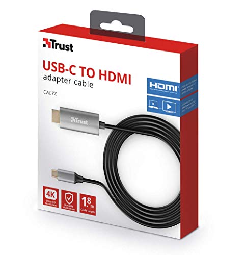 Trust Calyx Cable USB-C a HDMI, Color Negro