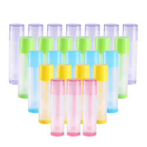 Tubo Bálsamo Labio KINDPMA 50 Piezas 5.5 ml Bálsamo Labial Tubos Portátil con Tapas Envase de Contenedores para Crayon Lipstick Bálsamo Labial Casero 3/16 Oz 5 Colores