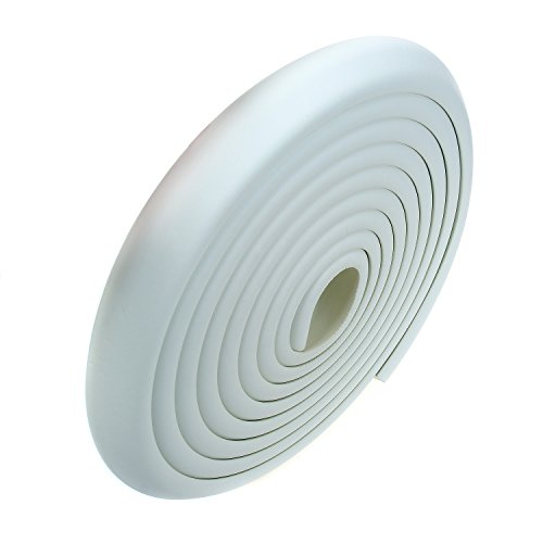 TUKA 5 Metros Protector Borde Anti-Golpe, Espuma Forma de L para Mesa Borde, anticolisión Tira para Seguridad Bebés y niños, Suave Protectores para Bordes, Extra DENSOS. Blanco, TKD7000-set-white