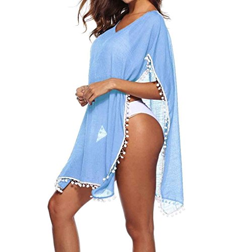 Túnica De Playa Mujer Fashion Casual Anchas Abiertas Bikini Cover Up Elegantes Transparentes Aireado Modernas Casual V Cuello con Tassel Poncho De Playa Vestidos De Verano Vestido Playa