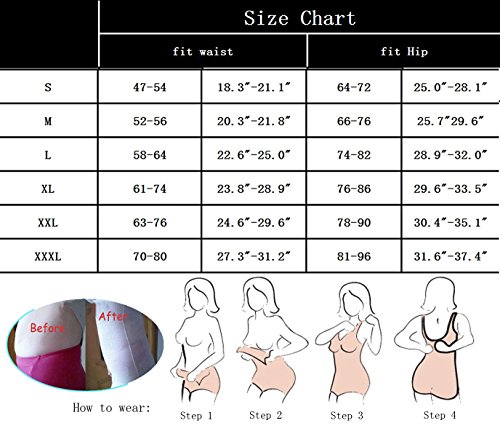 tuopuda Body faja reductora mujer abdomen con Gancho,Corsé Faja sin costuras (XXL(Waist 24.6-29.6 inch), negro)