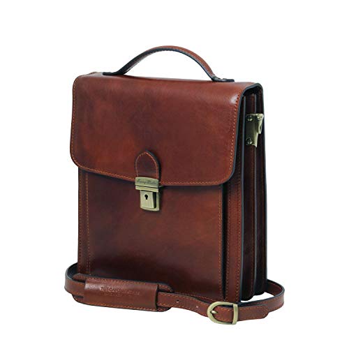 Tuscany Leather David Bolso para Hombre en Piel - Modelo pequeño Marrón