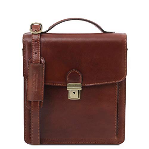 Tuscany Leather David Bolso para Hombre en Piel - Modelo pequeño Marrón