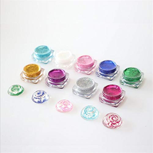 TuToy 9 Colores Shimmer Polvo Pigmento Crema Diy Handmade Star Ball Arte Artesanías Para Uv Resina Cristal Pegamento - Violeta