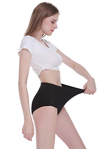 Tuuhaw Bragas para mujer, paquete de 5, braguitas, braga-faja, algodón, talle alto, transpirable Multicolor. M