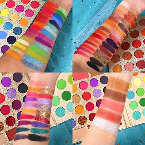 UCANBE All In One Makeup 86 colores Multi-use Eyeshadow Palette Shimmer Matte Eye Shadow with Highlighter Contour Blush Eye Face Cosmetic Kit de maquillaje de uso profesional y diario
