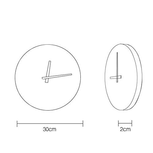 UHRKS Reloj de Pared Simple de Madera Maciza de 12 Pulgadas, números arábigos 3D Modernos Decoración de hogar de Madera Redonda Tallada a Mano Reloj de Pared electrónico Reloj de Cuarzo, silencioso