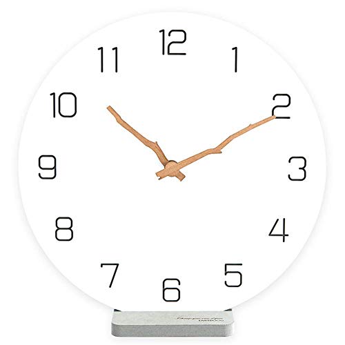 UHRKS Reloj de Viaje Reloj de Pared Escritorio y estantería Relojes de Mesa Despertador de cabecera, Funciona con Pilas Moderno Simple Silencioso No Tickin Decoración para el hogar (Manos de Ramas)