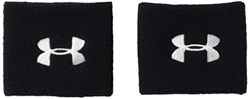 Under Armour UA 7.5cm Performance Wristband Pack de 2 Muñequeras para Hombre, Accesorios de Entrenamiento, Negro (Black 001), Talla Única