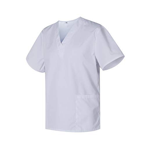 Uniformes Uno Médico Unisex con Casaca y Pantalones Sanitarios 301-501 - S, Blanco