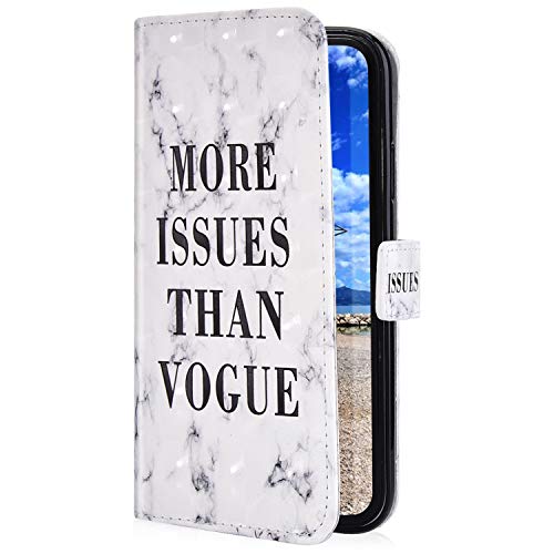 Uposao Funda Compatible con Samsung Galaxy A6 2018 Funda Piel Sintética PU Cuero Libro Billetera Carcasa Brillante Glitter 3D Motif Marbre Soporte Plegable,Magnético Flip Funda,Vogue