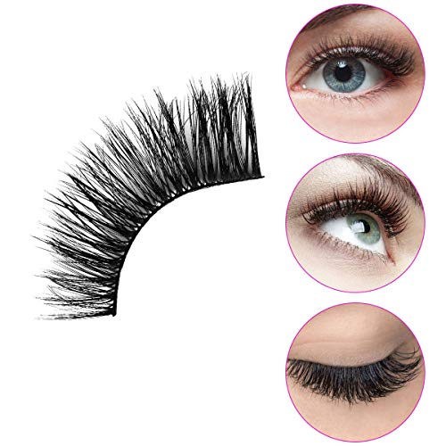 URAQT Pestañas Postizas, 5 pares de Pestañas de Aspecto Natural 3D, Paquete de Pestañas Suaves Reutilizables Hechas a Mano para Extensión de Pestañas de Maquillaje (Pack Mixto)