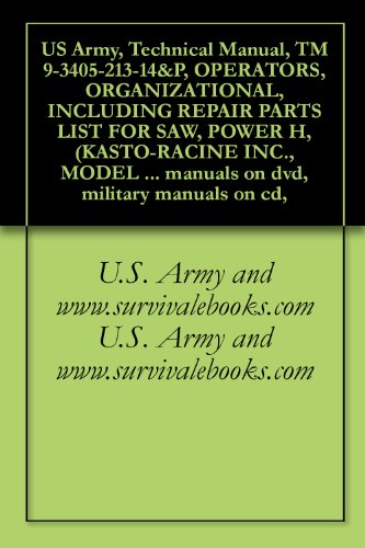 US Army, Technical Manual, TM 9-3405-213-14&P, OPERATORS, ORGANIZATIONAL, INCLUDING REPAIR PARTS LIST FOR SAW, POWER H, (KASTO-RACINE INC., MODEL 1010), ... military manuals on cd, (English Edition)