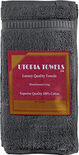 Utopia Towels - 12 Toallitas de algodón (30 x 30 cm, Gris)