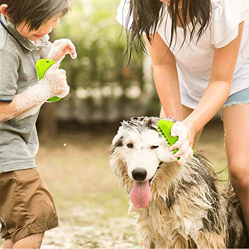 VANDA Cepillo de Masaje para baño para Mascotas, Cepillo de Aseo de 3 Piezas, Juego de cepillos de Goma para champú, para Perros y Gatos con Pelo Corto o Largo