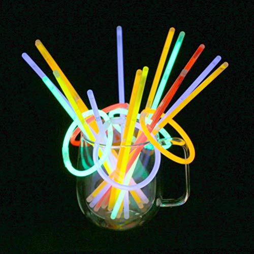 Vicloon Barras Luminosas, Pulseras Luminosas con Conectores, Kits para Crear Pulseras y Collares, Carnaval Festividad Fiestas Disfraces.(100pcs)