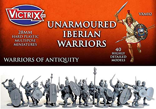 Victrix VXA012 - Antiguos Guerreros Ibéricos Sin Armadura - Conjunto De 40 Figuras - Miniaturas De Plástico De 28 mm - Guerrero De La Antigüedad - Cartago - Aníbal