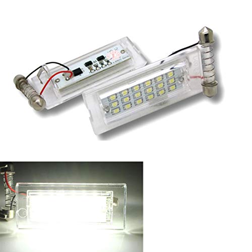 VIGORFLYRUN PARTS LTD 2pcs Coche Luces de Placa de Matrícula Leds Lámparas Traseras para E53 X5 1999-2006 / E83 X3 03-10, 12V 18LED CANBUS Error Free