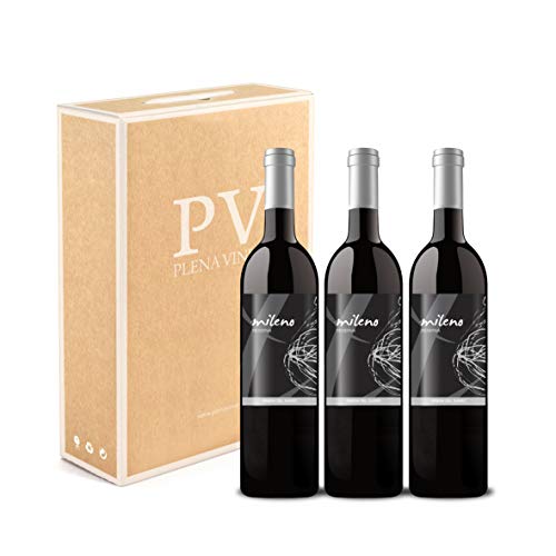 Vino Tinto Ribera del Duero Reserva con 30 meses en barrica. Estuche Pack de 3 botellas MILENO 75cl cosecha 2014.