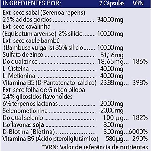 Vitaturk - 180 cap. Vitaminas Saw palmetto | Hombre y Mujer | Inhibidor de DHT causante alopecia androgenetica | Contiene Biotina, Zinc, Ginkgo biloba entre otros | FABRICADO EN ESPAÑA |