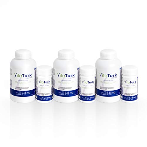 Vitaturk - 180 cap. Vitaminas Saw palmetto | Hombre y Mujer | Inhibidor de DHT causante alopecia androgenetica | Contiene Biotina, Zinc, Ginkgo biloba entre otros | FABRICADO EN ESPAÑA |