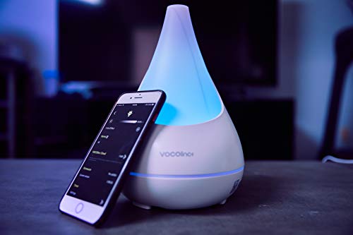 Vocolinc FlowerBud - Difusor Inteligente de aromaterapia con Aceite Esencial (Wi-Fi de 2.4GHz) Color Blanco