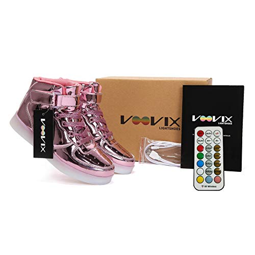 Voovix LED Zapatos con Mando a Distancia para Niñas (Rosa01,35)