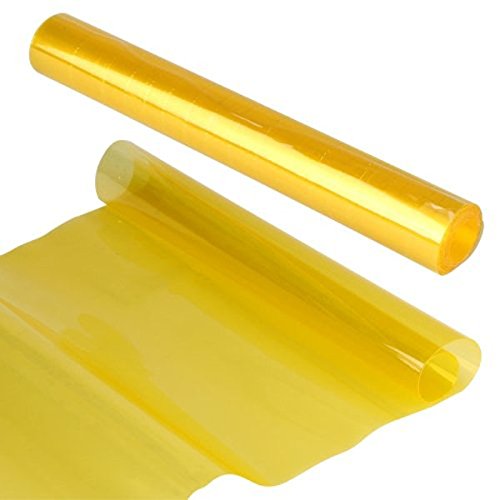 Vosarea 30 * 120 cm Coche Impermeable Luz antiniebla Auto Faros Faros Película de Tinte Pegatina de Etiqueta Que Cambia de Color (Amarillo)