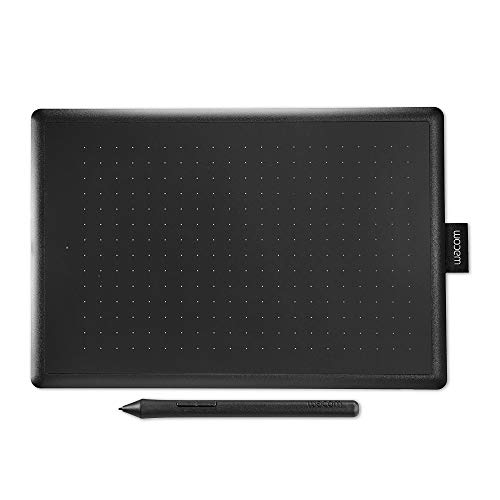 Wacom One by Wacom Medium - Tableta gráfica con lápiz digital sensible a la presión, compatible con Windows y Mac, óptima para oficina en casa y e-learning, color negro y rojo