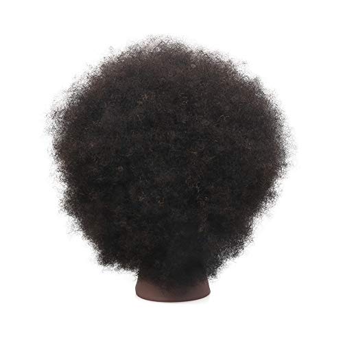 WANGXN Entrenando a Head Mannequin African con Cabello Real para peluquerías, estilismo, práctica