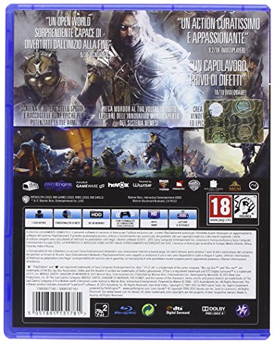 Warner Bros Middle-earth: Shadow of Mordor, GOTY, PS4 Game of the Year PlayStation 4 Inglés, Italiano vídeo - Juego (GOTY, PS4, PlayStation 4, Acción / RPG, M (Maduro), Soporte físico)