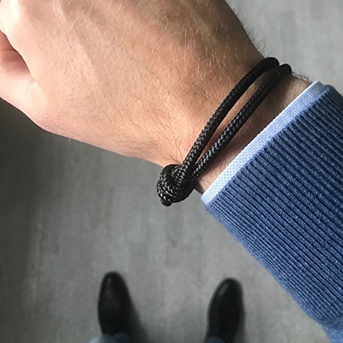 Wind Passion Pulsera Náutica Elegante Negra de Cuerda Hombre