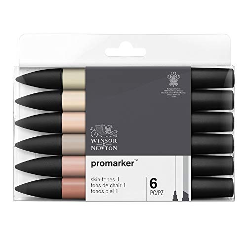 Winsor & Newton - Set de Rotuladores ProMarker, 6 Unidades, Tonos Carne 1