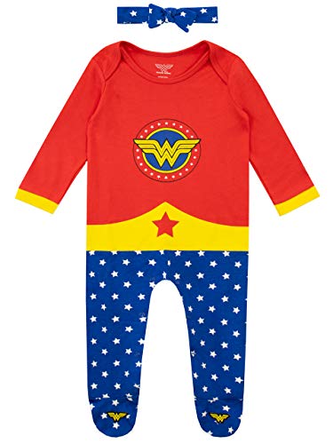 Wonder Woman Pijama Entera y Venda para Niñas Bebés Multi 6-9 Meses