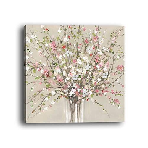 Wowdecor Cuadro de pared arte moderno lienzo impresiones – flores blancas Bud Plant Giclee imágenes impresas en lienzo, decoración de pared para el hogar, sala de estar, dormitorio – DIY marco, Large