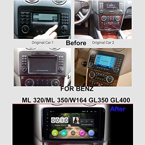 Wxx Unidad Principal androide del Coche de 9 Pulgadas para Mercedes Benz ML W164 Clase GL ML estéreo de automóvil 300 ML430 Coche GPS Navi, Radio del Coche Am FM RDS, Reproductor de vídeo.