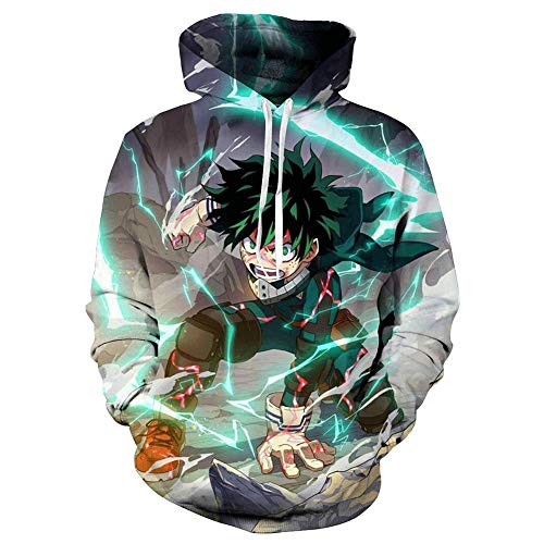 XIAOSICHUAN Sudadera con Capucha De ImpresióN Digital 3D De Alta DefinicióN My Hero Academia ImáGenes De Dibujos Animados Sudaderas con Capucha Deportivas Casuales Grandes Yardas S-5XL (2XL)