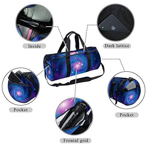 Xingruyun Bolsa de Deporte Universo Galaxias Misteriosas Bolso de Viaje Bolsa de natación Bolsa de Gimnasio y Fitness Sport Duffel Bag con Bandolera para niños y niñas 45x23x23cm