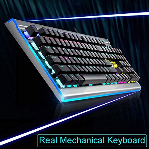 XINKO Teclado para Juegos con Cable Teclado para Juegos con retroiluminación LED de Arco Iris RGB Mouse para Juegos Teclado de 104 Teclas para Jugadores de PC con Windows y Mac (Negro)