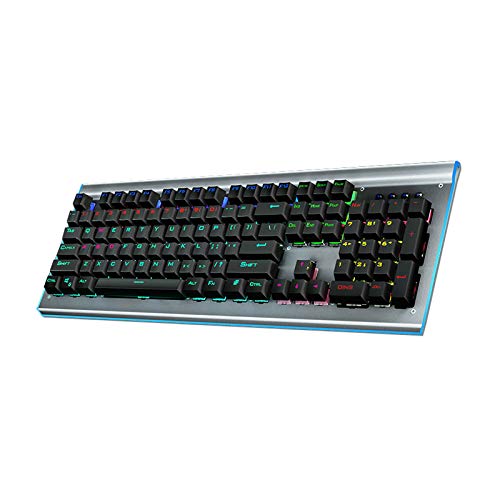 XINKO Teclado para Juegos con Cable Teclado para Juegos con retroiluminación LED de Arco Iris RGB Mouse para Juegos Teclado de 104 Teclas para Jugadores de PC con Windows y Mac (Negro)