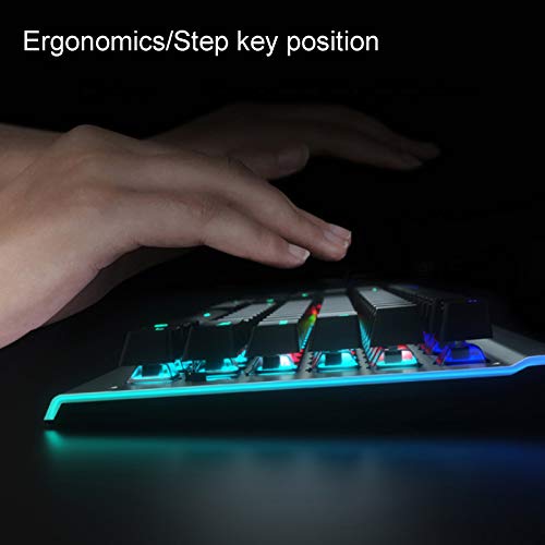 XINKO Teclado para Juegos con Cable Teclado para Juegos con retroiluminación LED de Arco Iris RGB Mouse para Juegos Teclado de 104 Teclas para Jugadores de PC con Windows y Mac (Negro)