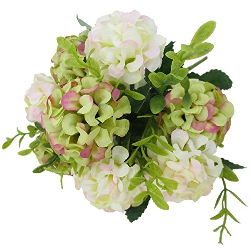 XONOR 4 Paquetes de Seda Artificial Hortensia Nupcial Dama de Honor Ramo de Flores para el Banquete de Boda Decoración del Hogar, 10 Cabeza, 36 cm (5)