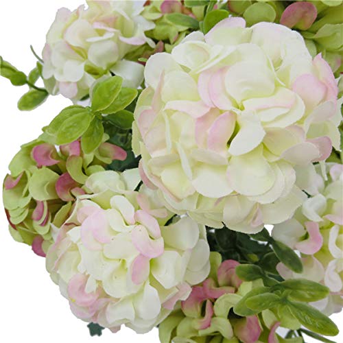 XONOR 4 Paquetes de Seda Artificial Hortensia Nupcial Dama de Honor Ramo de Flores para el Banquete de Boda Decoración del Hogar, 10 Cabeza, 36 cm (5)