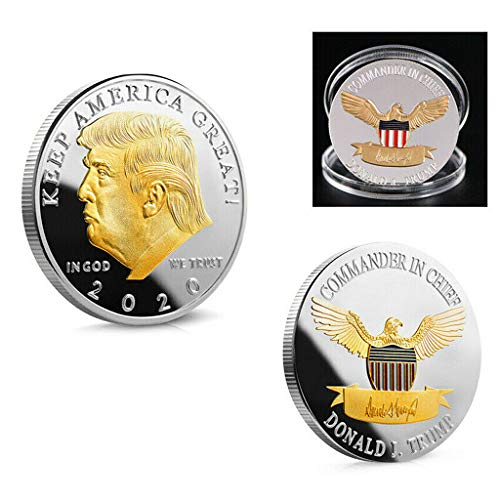 Ycncixwd 2020 Donald J. Trump Presidente de los Estados Unidos placa conmemorativa en relieve recuerdo moneda colección Año Nuevo regalo