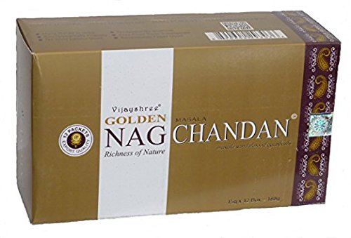 YesMandala -Incienso Vijayshree - Golden Nag Chandan - 12 Cajas x 15g