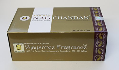 YesMandala -Incienso Vijayshree - Golden Nag Chandan - 12 Cajas x 15g