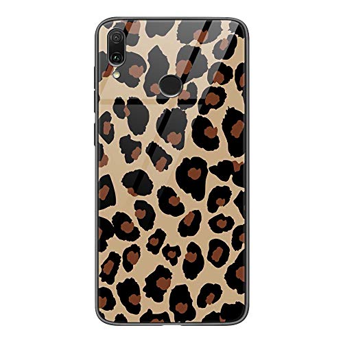 Yoedge Redmi Note 7 Funda, Resistente a los Arañazos Carcasa con Dibujos Animados Diseño [Bordes en Suave TPU Silicona] Híbrida Tempered Vidrio Case Cover para Xiaomi Redmi Note 7, Leopardo 2