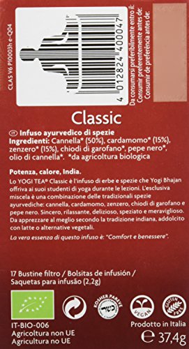 Yogi Tea Infusión de Hierbas Classic, pack de 3 x 17 bolsitas