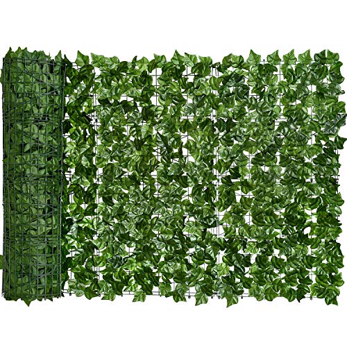 YQing Pantalla de Cerca de privacidad de Hiedra Artificial, Cerca de setos Artificiales y decoración de Hojas de Vid de Hiedra Falsa para decoración al Aire Libre, jardín (100cm x 300cm)