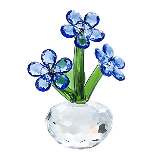 YU FENG Adornos de flores de cristal Regalos Figuras de cristal No me olvides